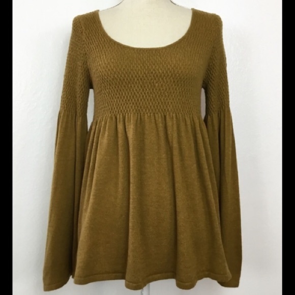 Anthro Knitted & Knotted Mustard Pullover Sweater - Picture 7 of 10